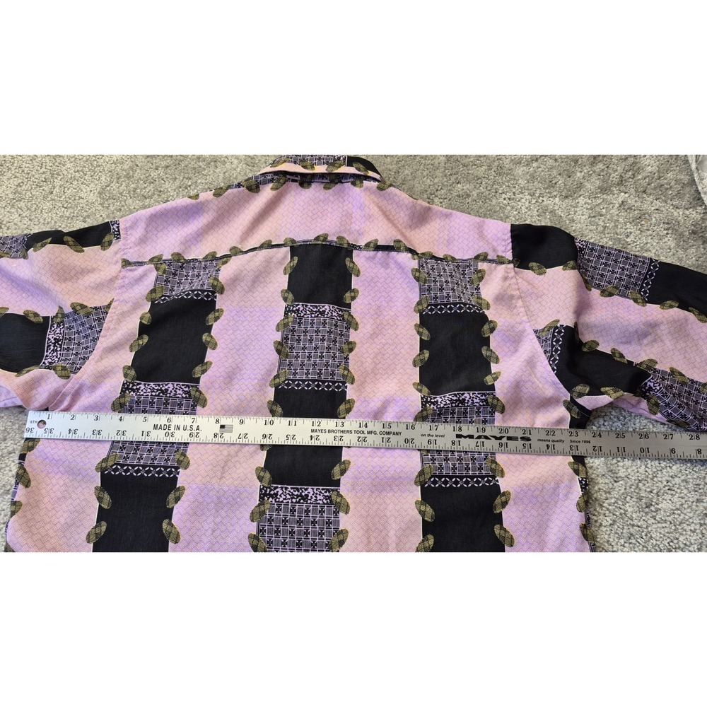 Dagacci Long Sleeve shirt Mens Large 16-16.5  Pink Black Stripe‎ Pattern - Picture 12 of 12